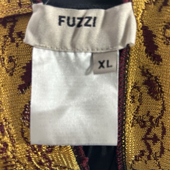 Fuzzi Floral Print Black Multicolored Surplice Midi Dress Sz XL Feminine Y2K - Picture 16 of 16